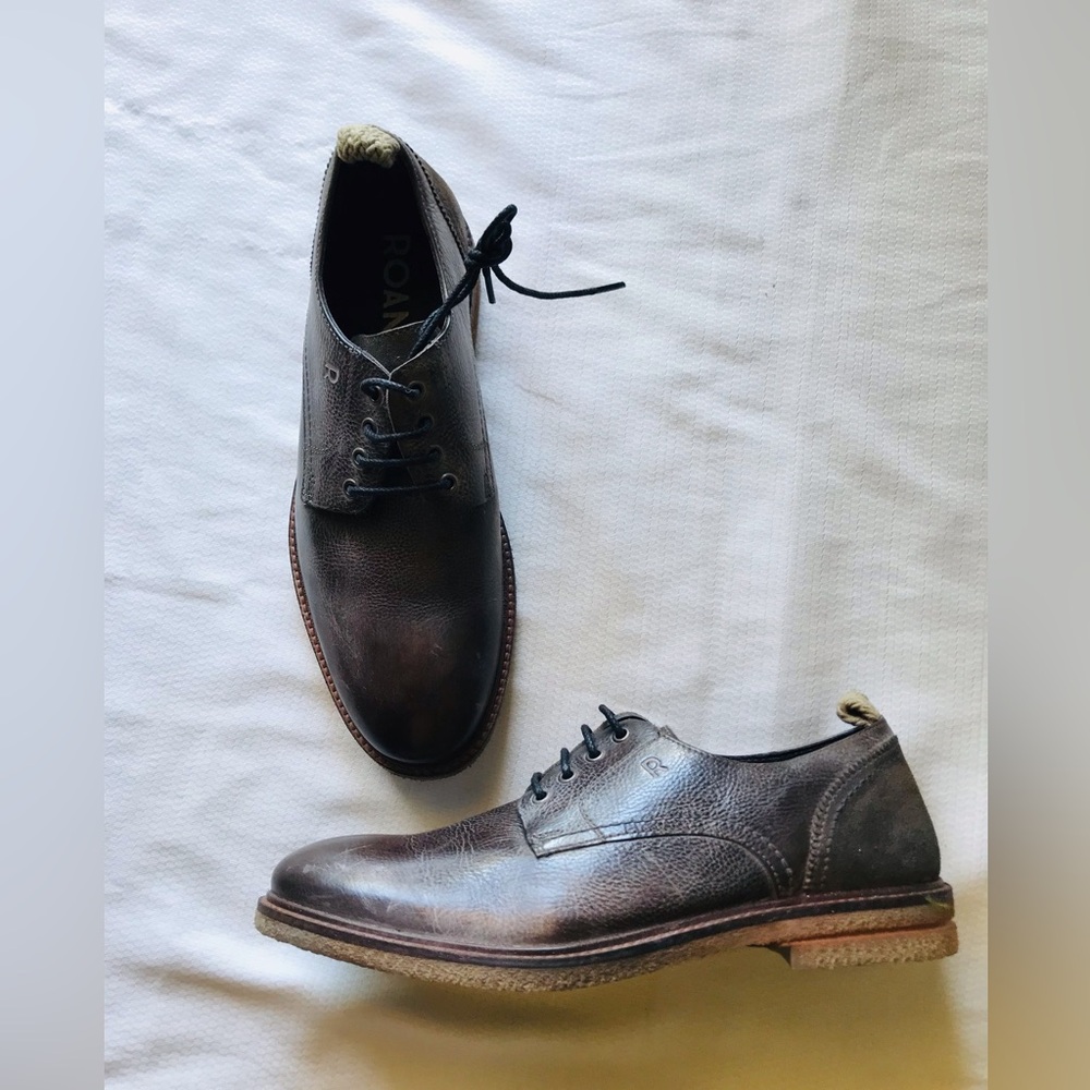 ROAN‎ Brown Leather Men's Shoes